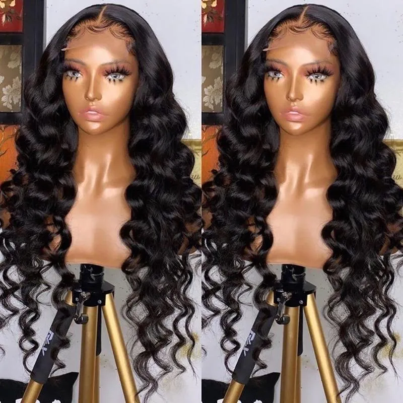 180% Density Full 4x4 Transparent Lace Front Loose Wave Human Hair Wig