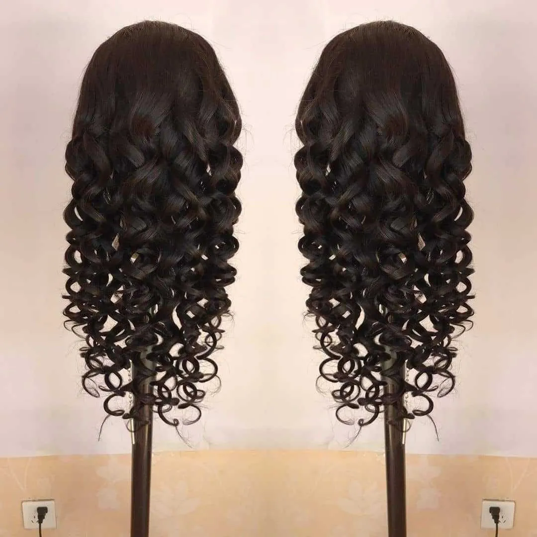 180% Density Full 4x4 Transparent Lace Front Loose Wave Human Hair Wig