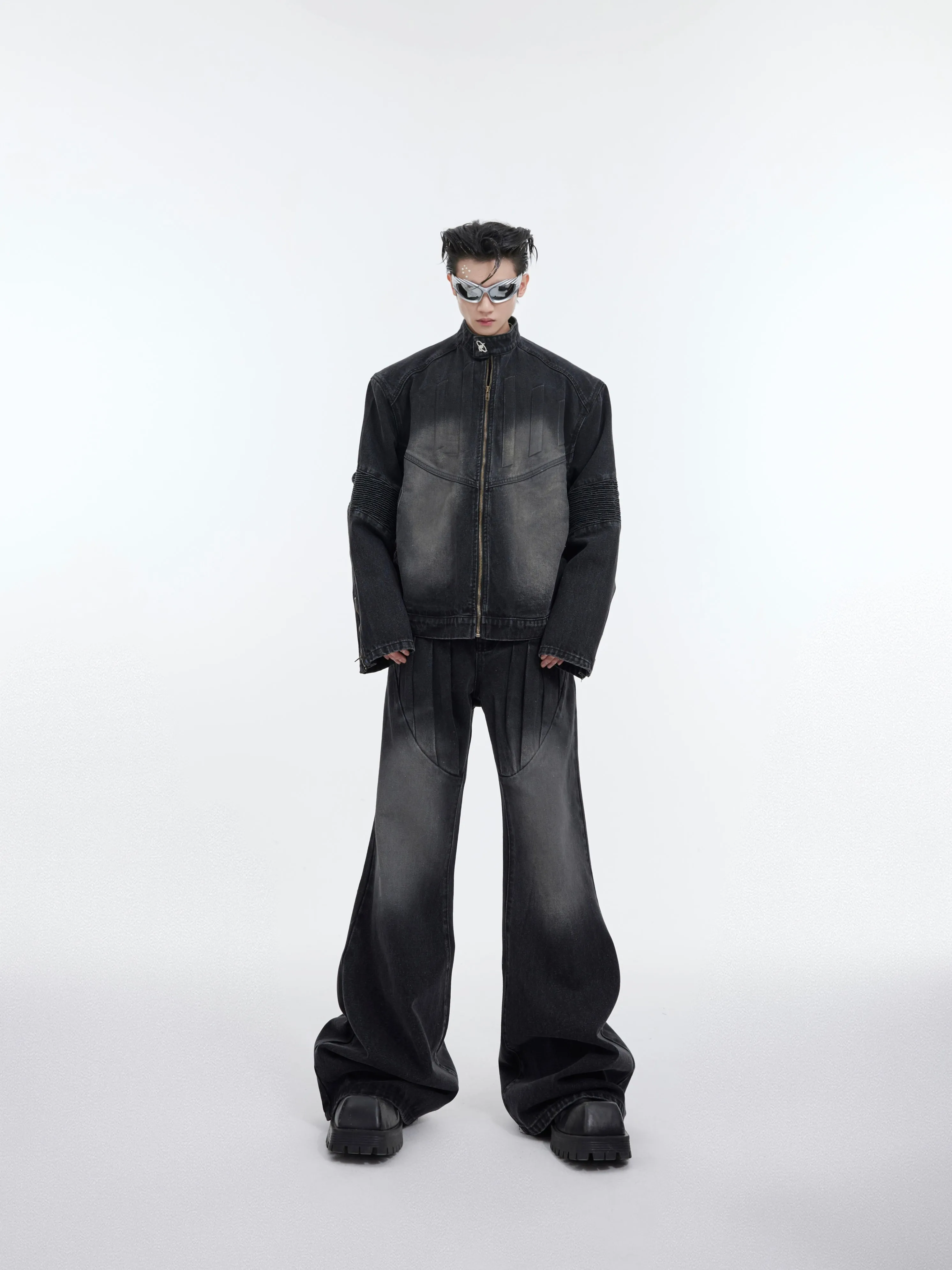 【24s January.】3D Relief Design Deconstructed Denim Suit