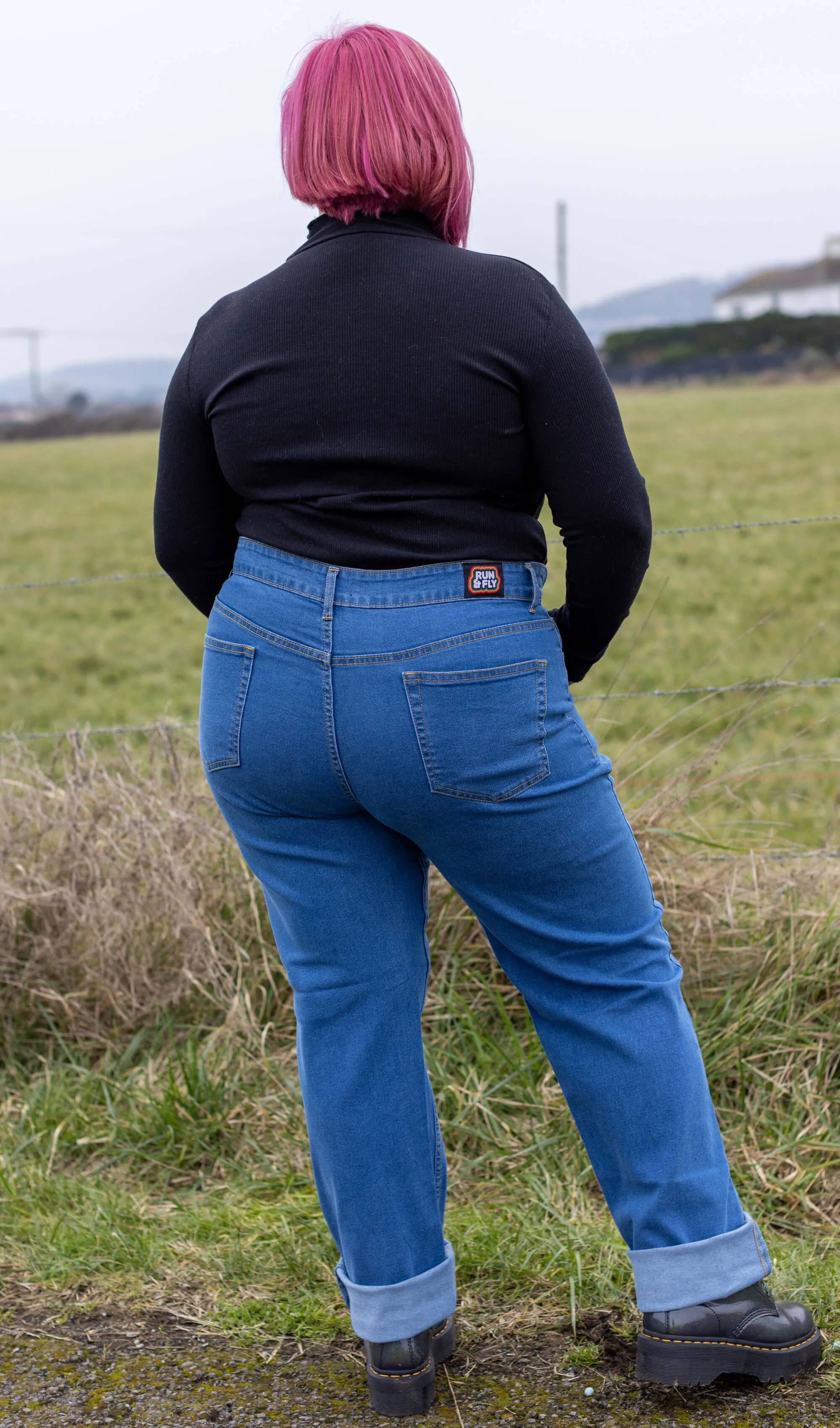 90's Stonewash Straight Leg High Waisted Jeans