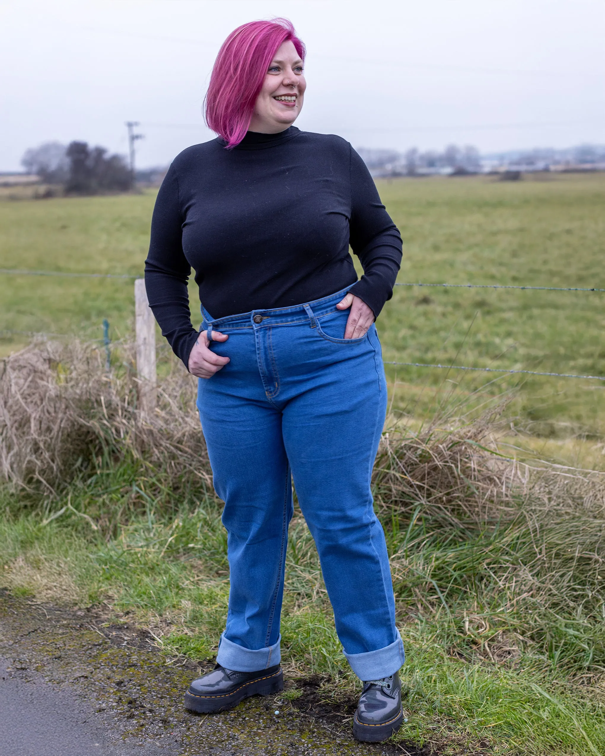 90's Stonewash Straight Leg High Waisted Jeans