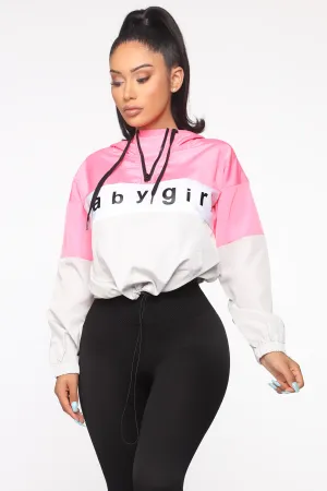 Baby Girl Windbreaker - Neon Pink/combo