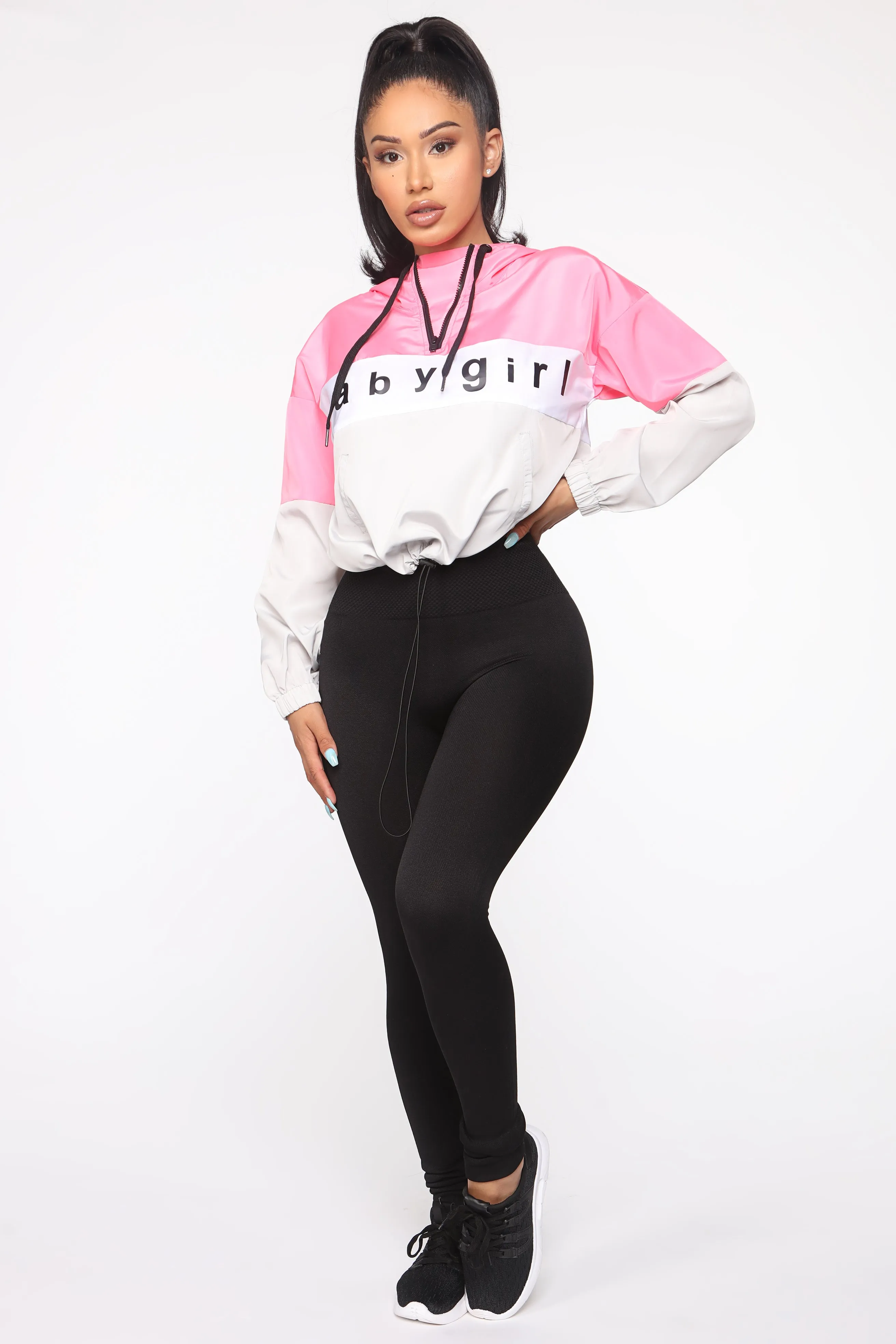 Baby Girl Windbreaker - Neon Pink/combo