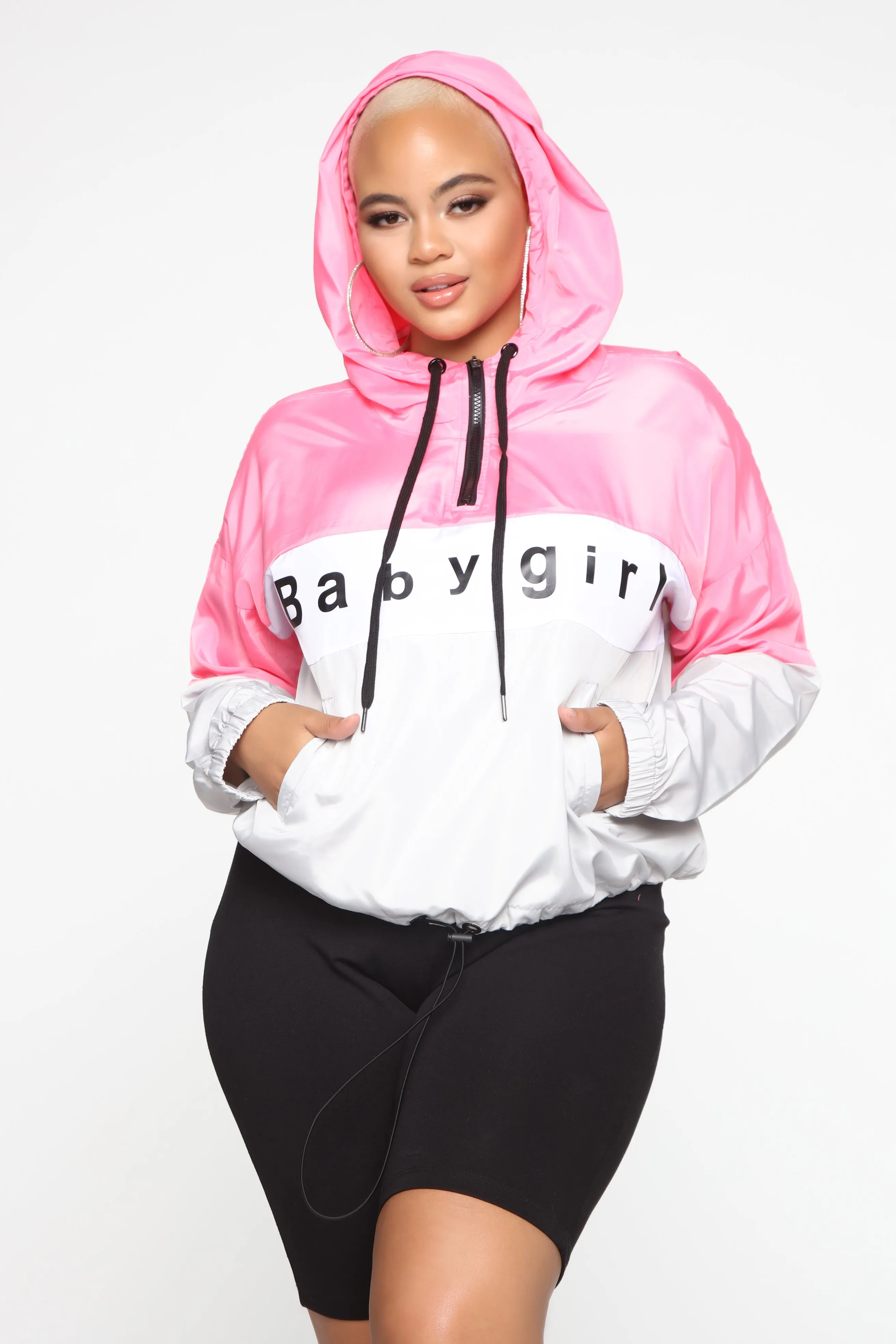 Baby Girl Windbreaker - Neon Pink/combo