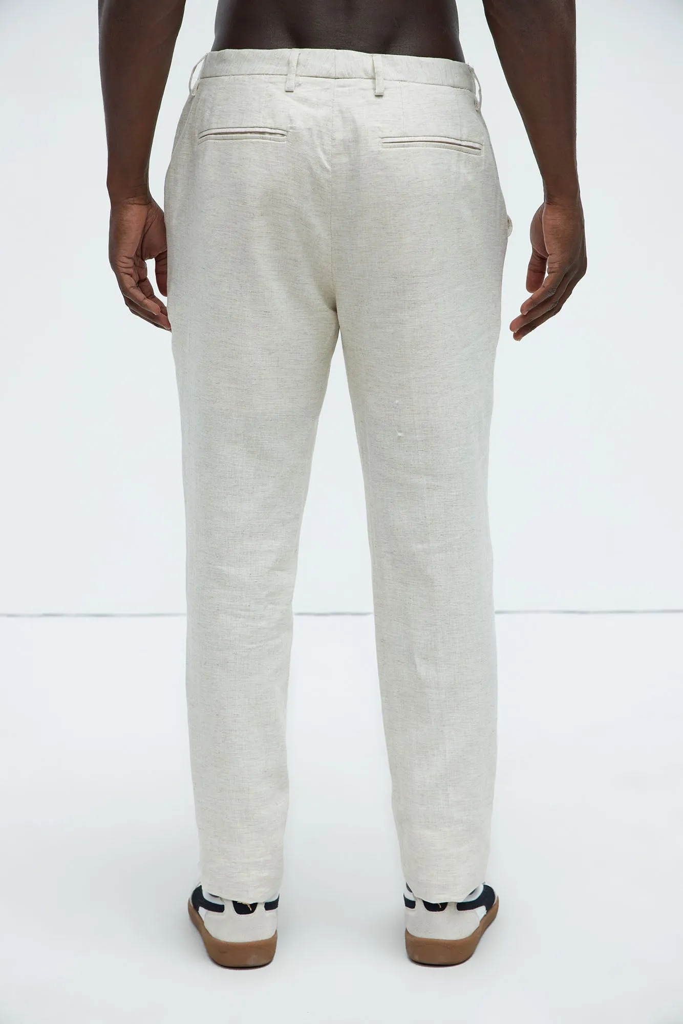 Bahamas Straight Linen Trousers - Oatmeal