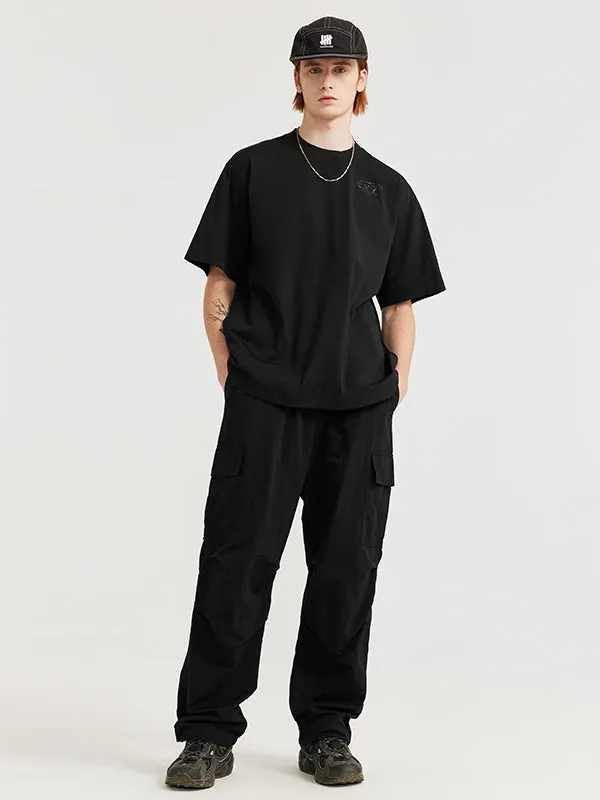 Black Straight Leg Cargo Pants