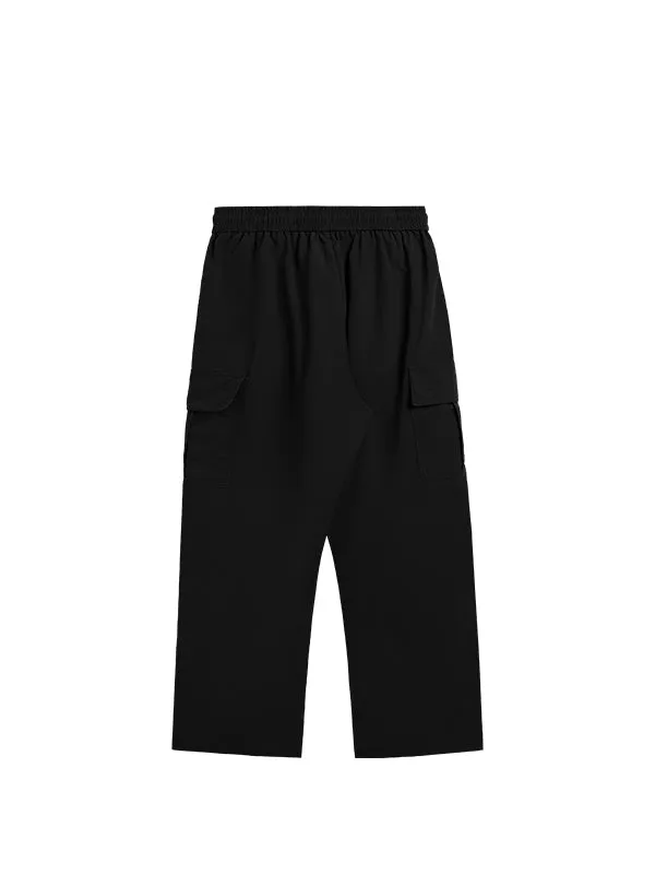 Black Straight Leg Cargo Pants