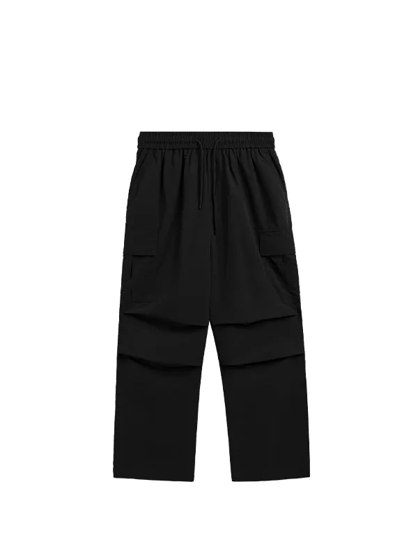 Black Straight Leg Cargo Pants