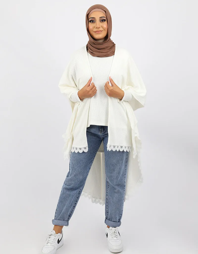 Bubble Lace Trim Cardigan