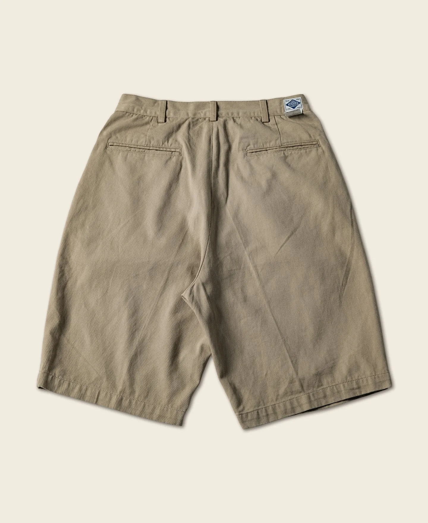 Classic Straight Leg Double Pleated Shorts - Khaki