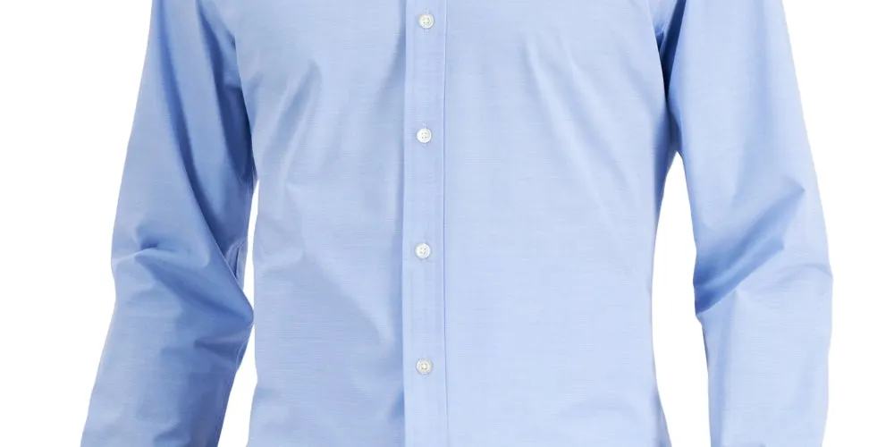 Club Room Men's Slim Fit Collar Button Down Shirt Blue Size Large