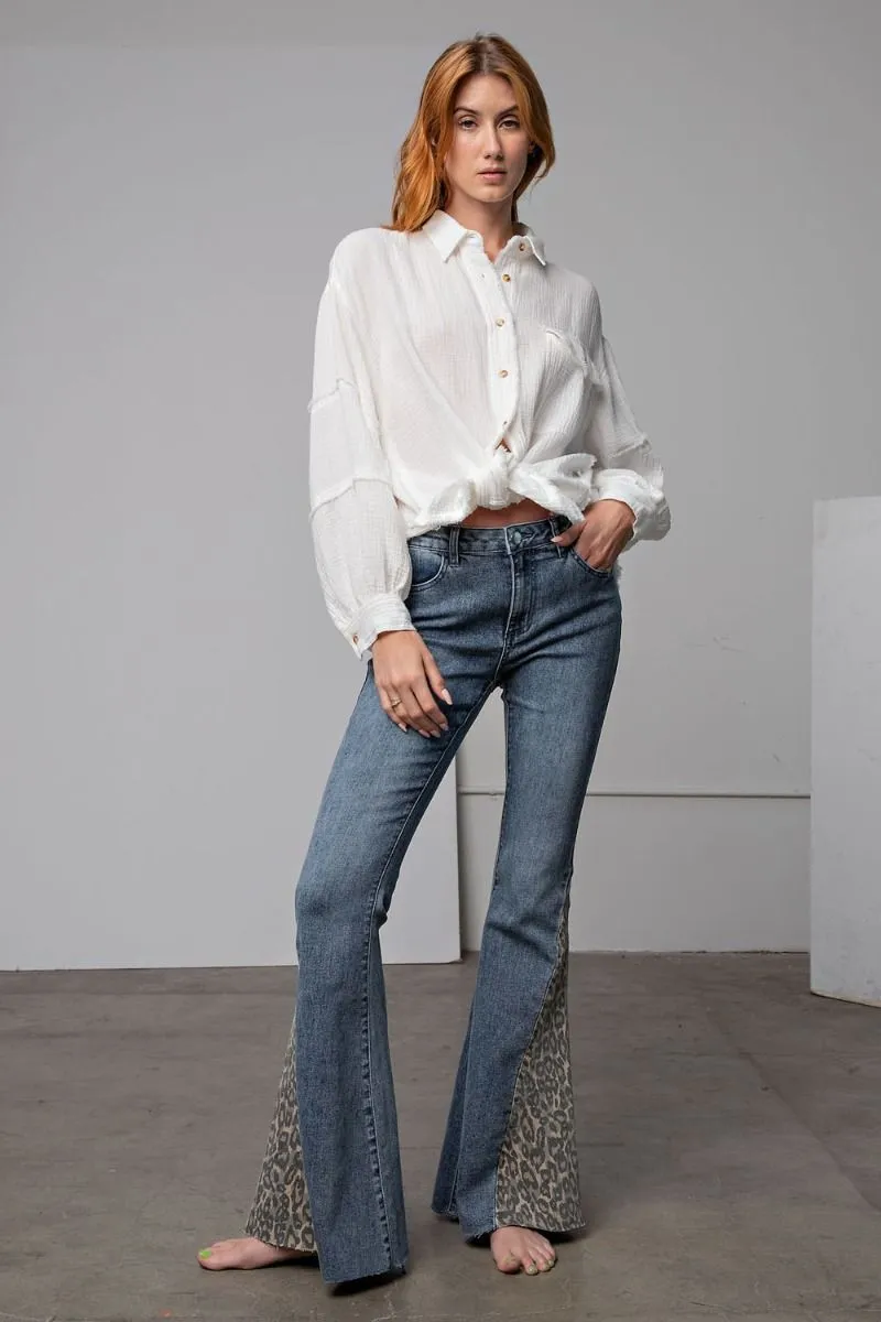 Cotton gauze loose fit shirt