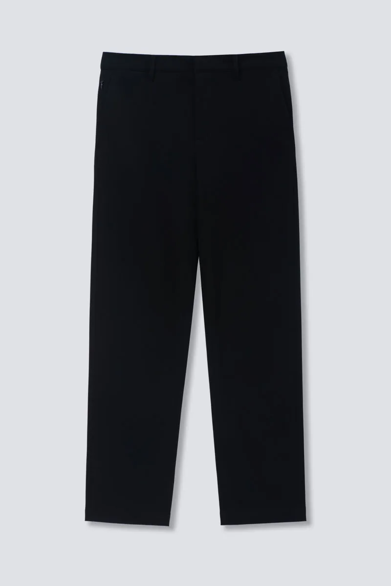 CottonSTRETCH Lightweight Knit Smart Pants | Black BKFD01