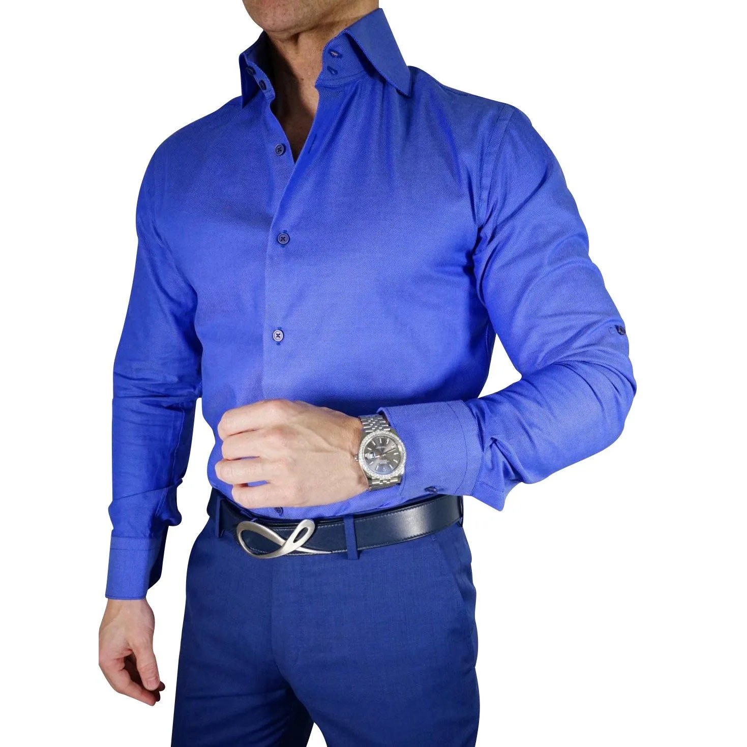 Denim Lapis Weavetex Dress Shirt