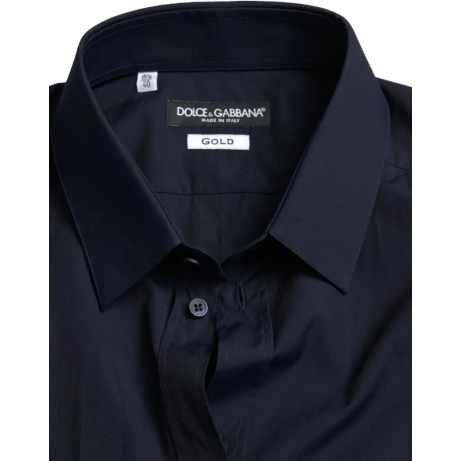 Dolce & Gabbana Elegant Navy Jacquard Dress Shirt