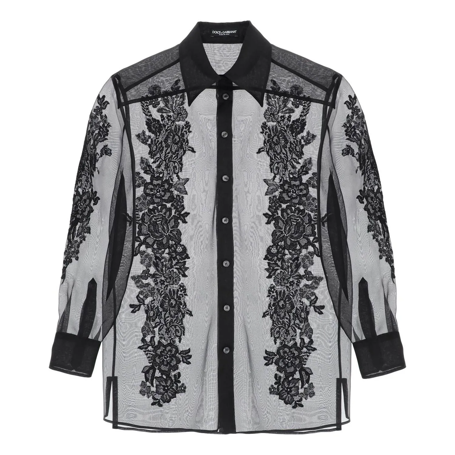 Dolce & Gabbana organza shirt with lace inserts