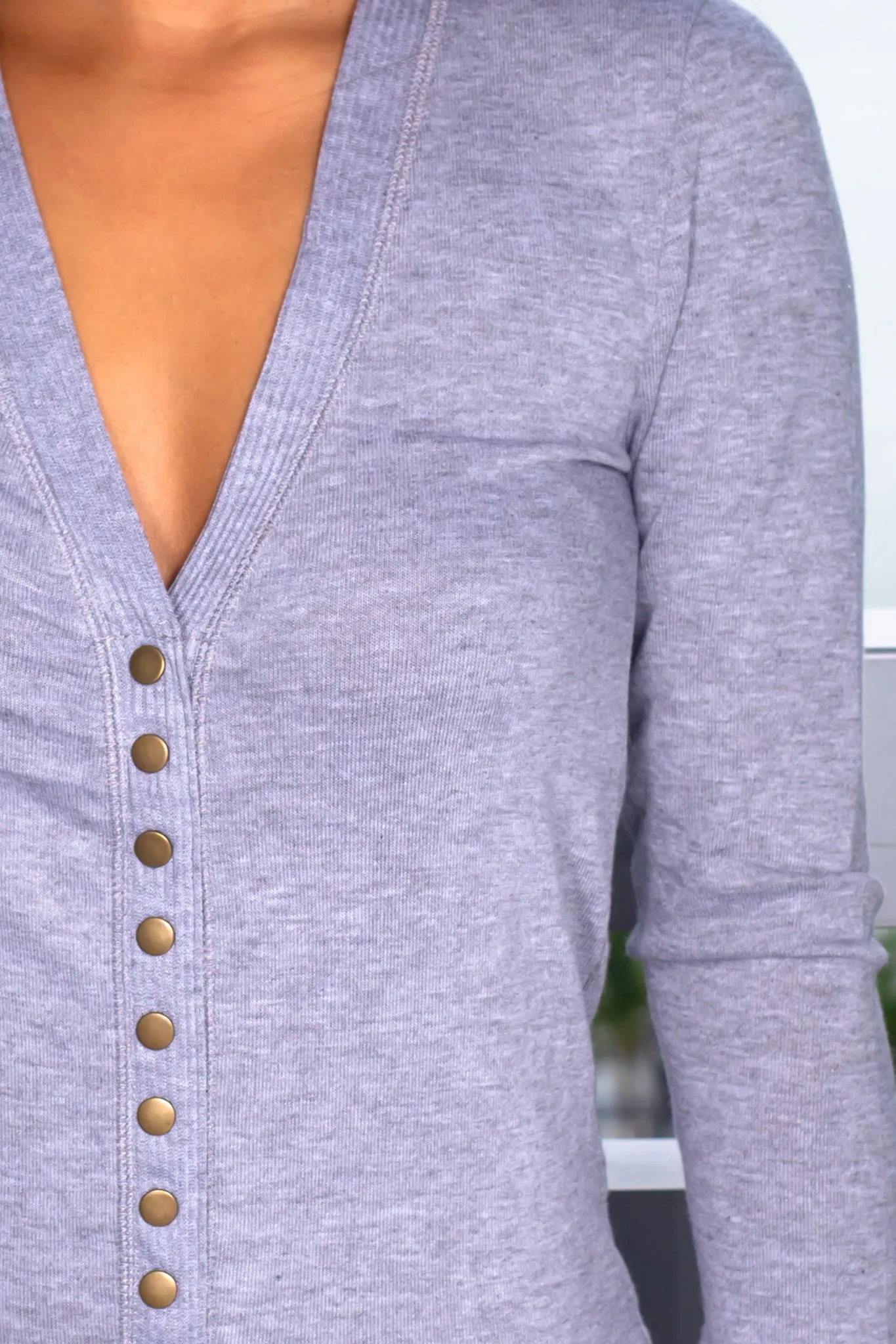 Gray Button Up Cardigan