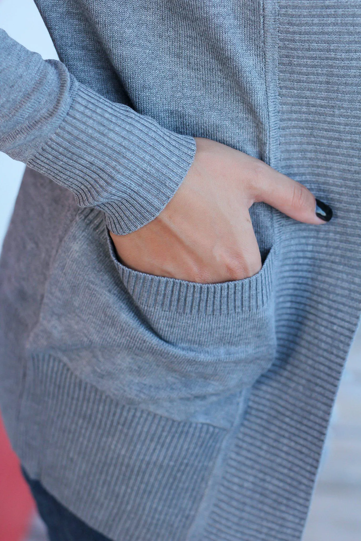 Gray Open Cardigan