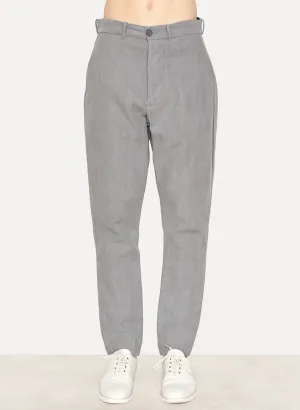 Grey Cotton Linen Straight Leg Pant