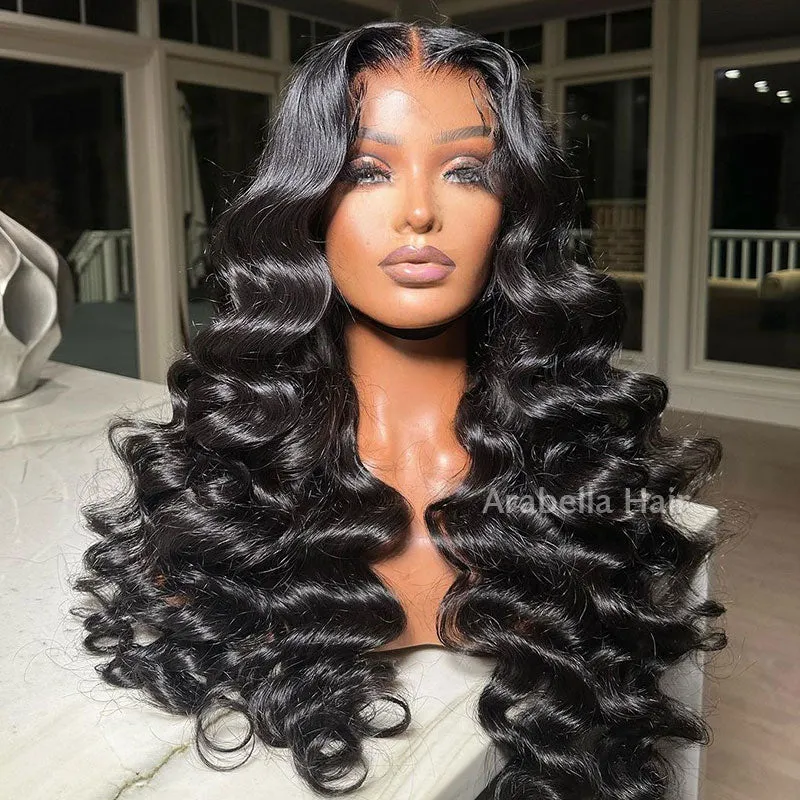 HD Lace 15A Grade Double Drawn Loose Wave Human Hair Lace Front Wig Free Part