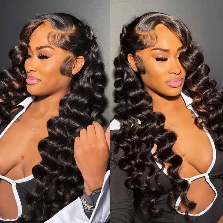 HD Lace 15A Grade Double Drawn Loose Wave Human Hair Lace Front Wig Free Part