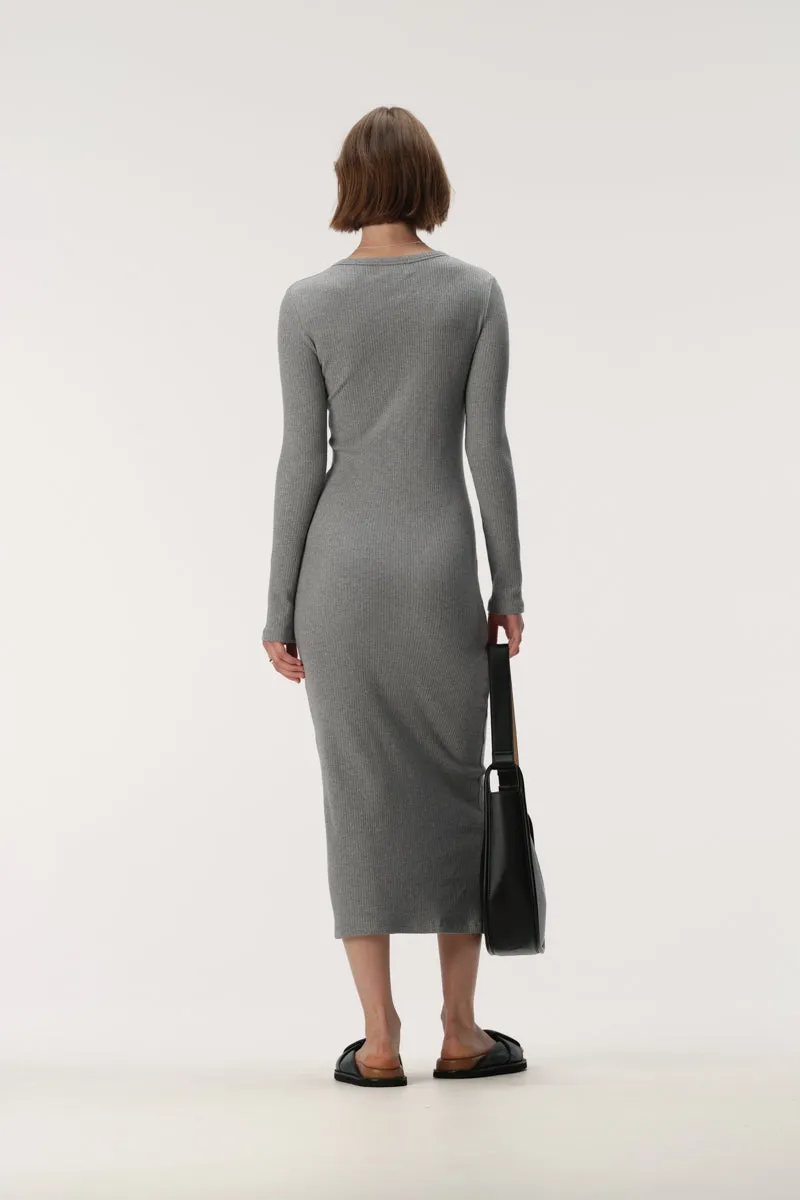 Ines Dress Charcoal Marle