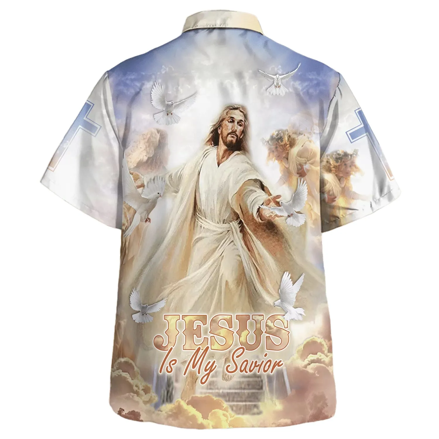 Jesus Stretched Out His Hand Hawaiian Shirt - Jesus Is My Savior Hawaiian Shirts - Christian Hawaiian Shirt - Jesus Hawaiian Shirts