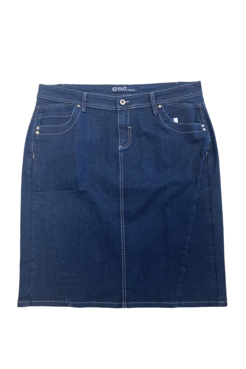 Knee Length Denim Skirt Style 205-12B