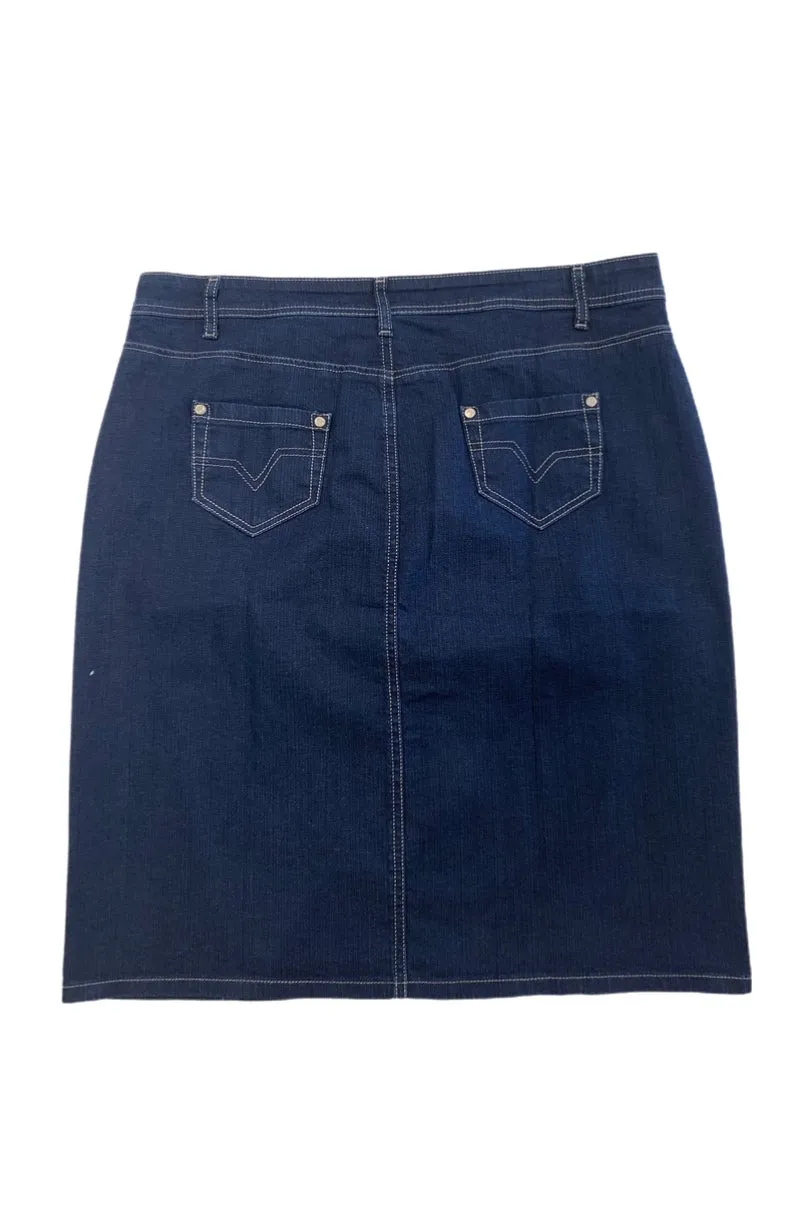 Knee Length Denim Skirt Style 205-12B