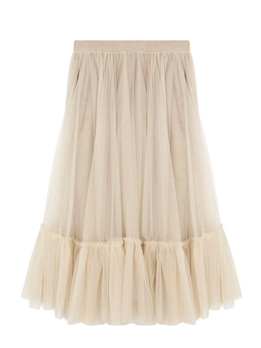 Long tulle Skirt for girl beige - OCEANIS