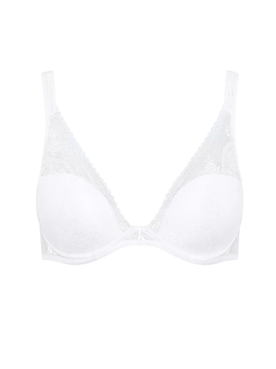 Maddie Plunge T-Shirt Bra - White