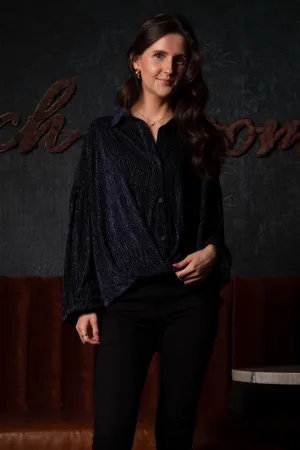 Maya Navy Velvet Top