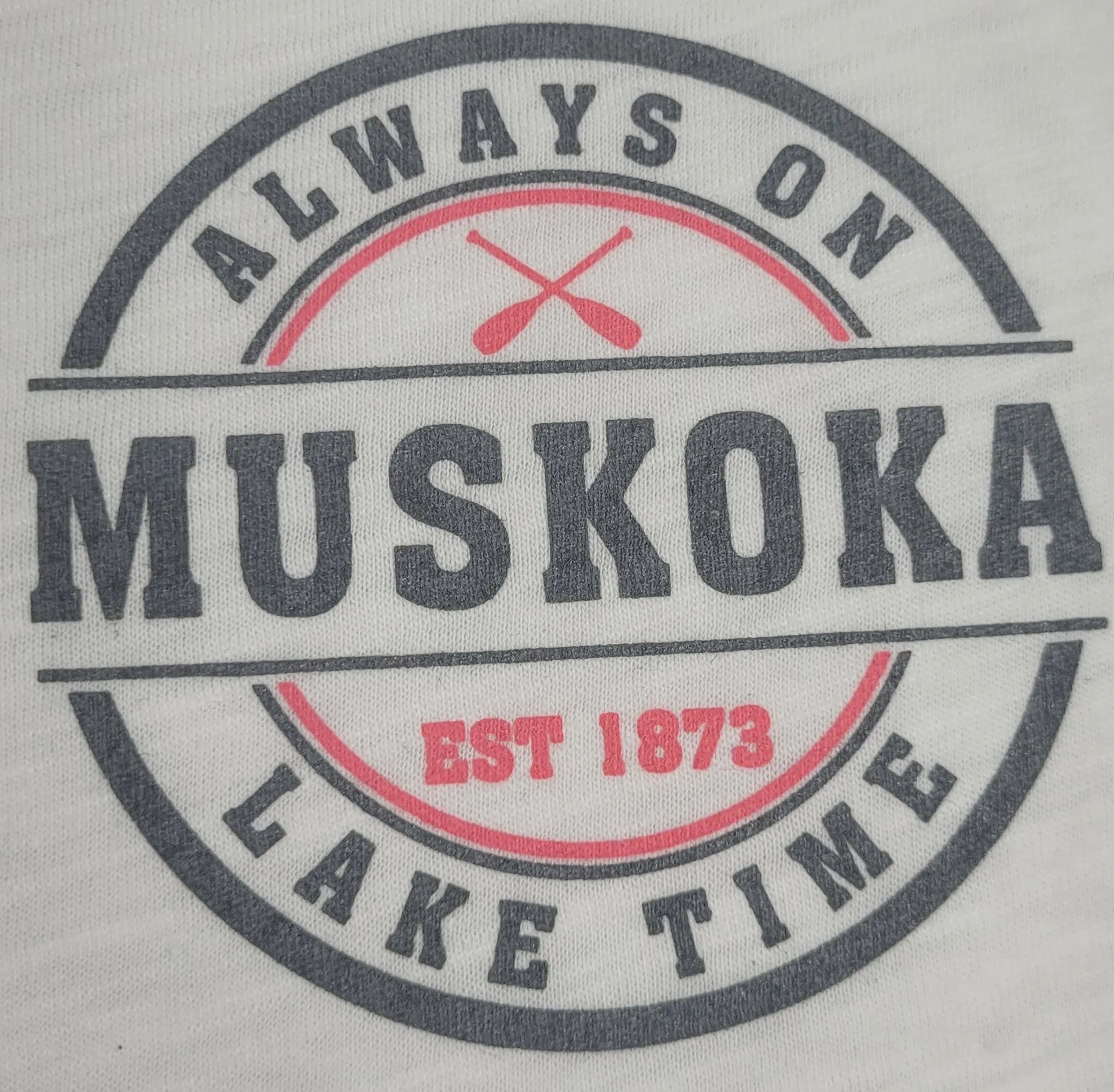 Muskoka Ladies V-Neck T-Shirt Always on Lake Time-Missy cut