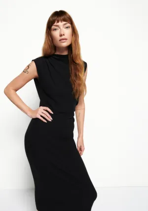 Nation LTD - Clarisse Draped Dress in Jet Black