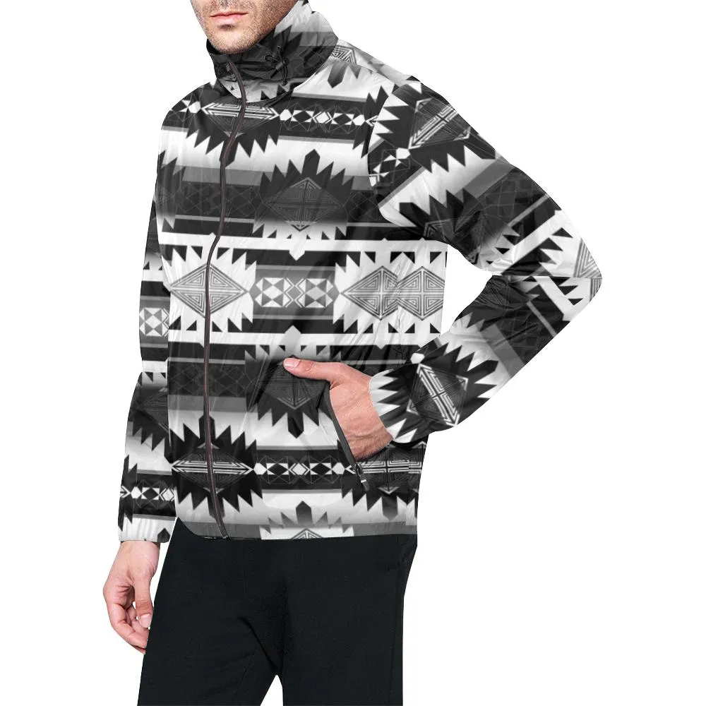 Okotoks Black and White Unisex Windbreaker