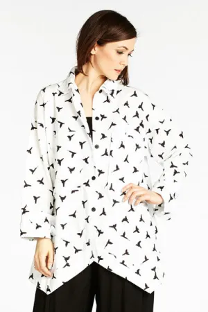 Outside Shirt in Bird Print Carnaby