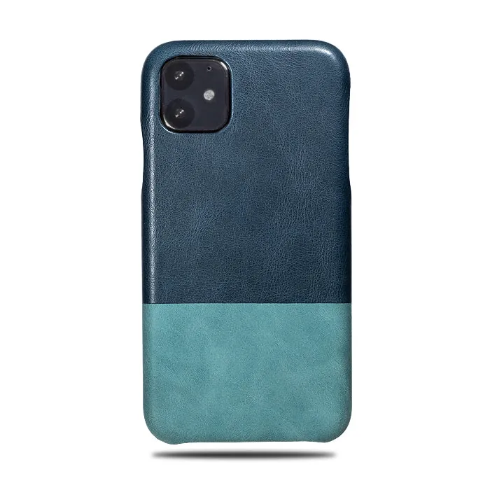 Peacock Blue & Ocean Blue iPhone 11 Leather Case