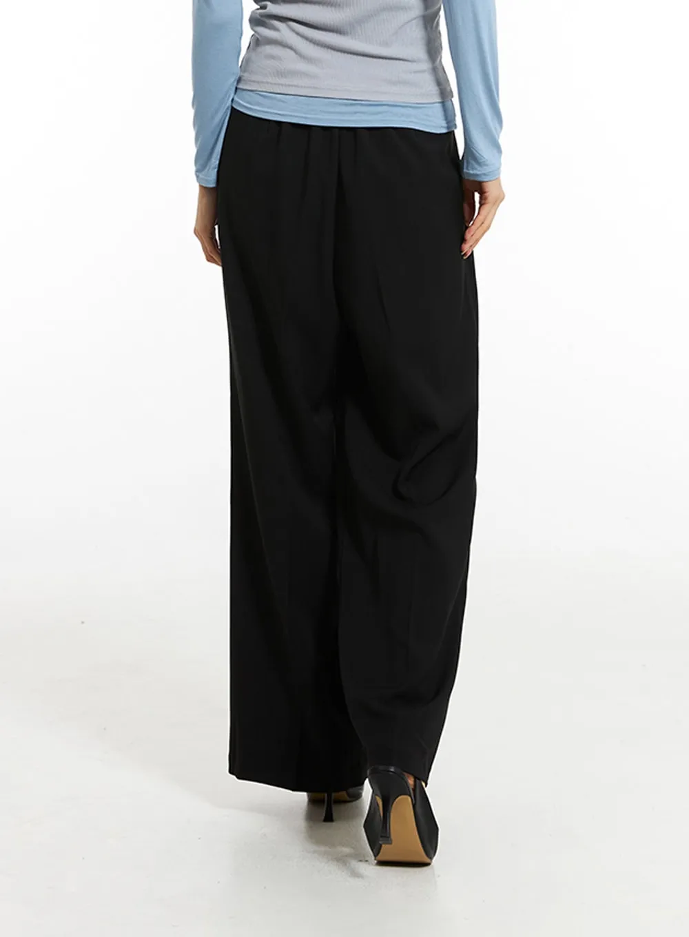 Pintuck Straight Leg Pants IN308