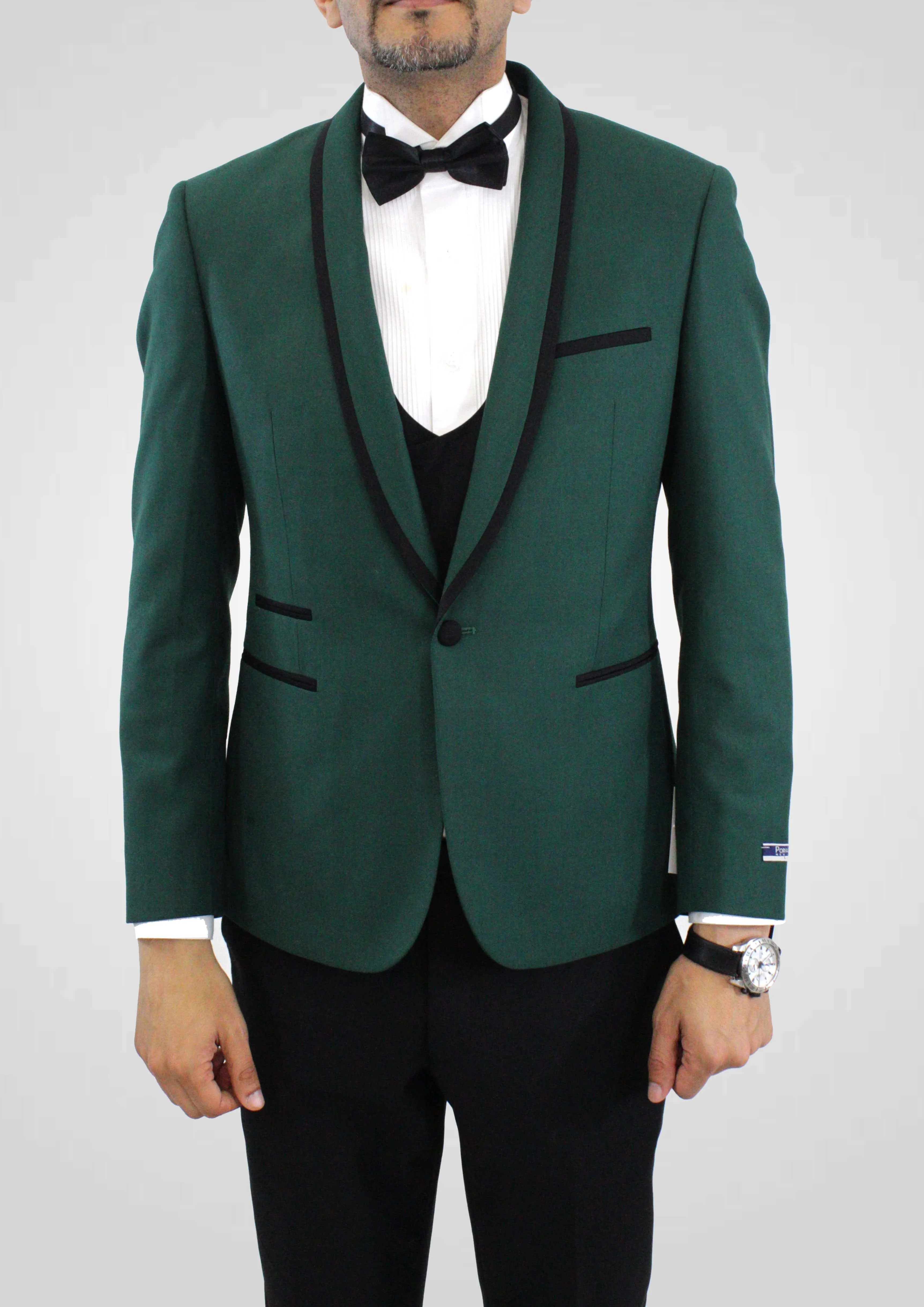 Portabella,COMPOSE-1 BUTTON VEST-SLIM-TUXEDO SUITS-TUX900-GREEN