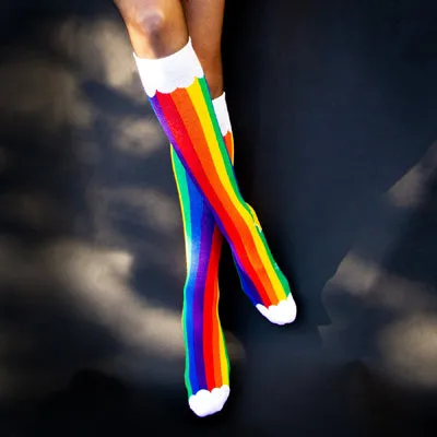 Rainbow Clouds - Knee Socks