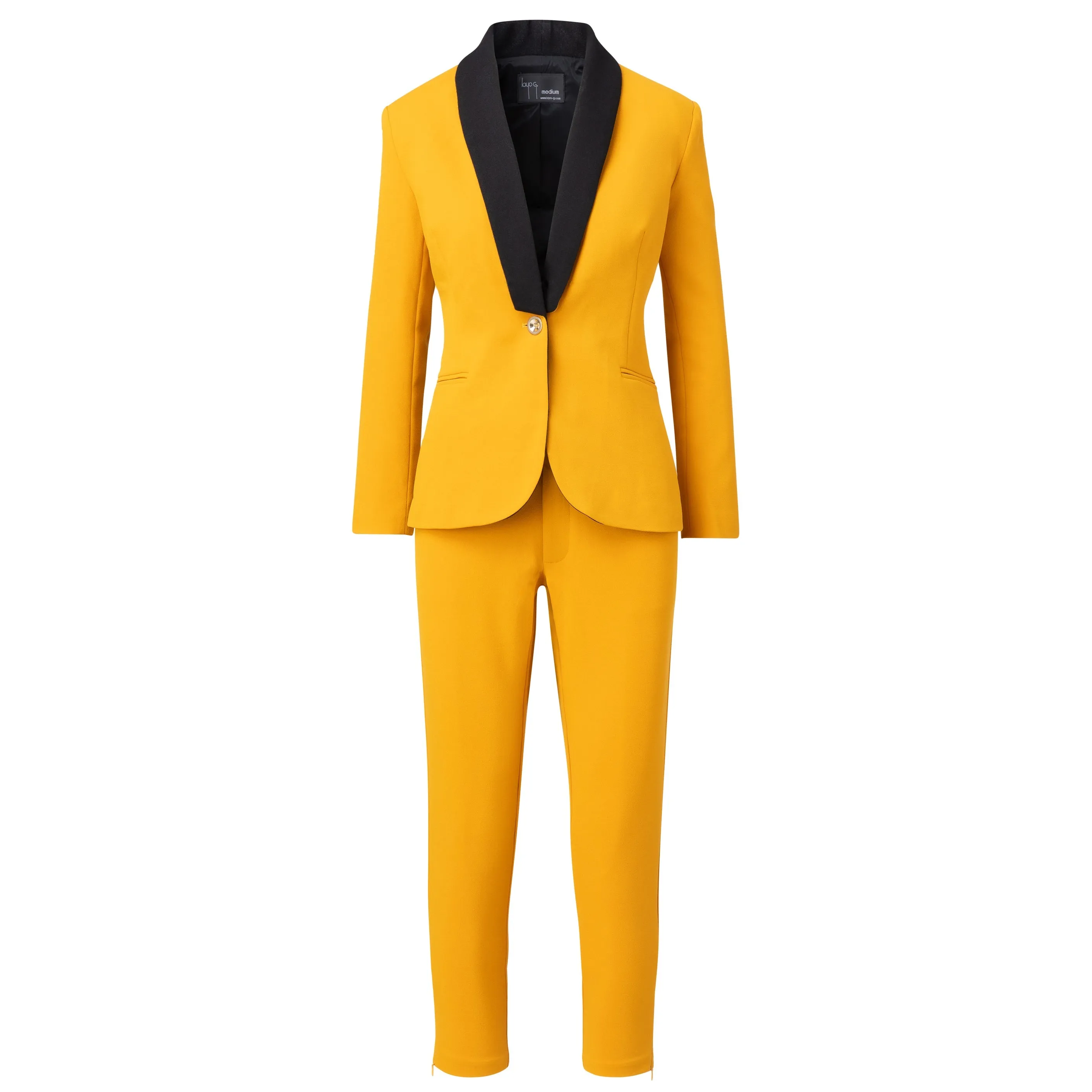 Rebellious Stretch Boss Blazer - Mustard Gold