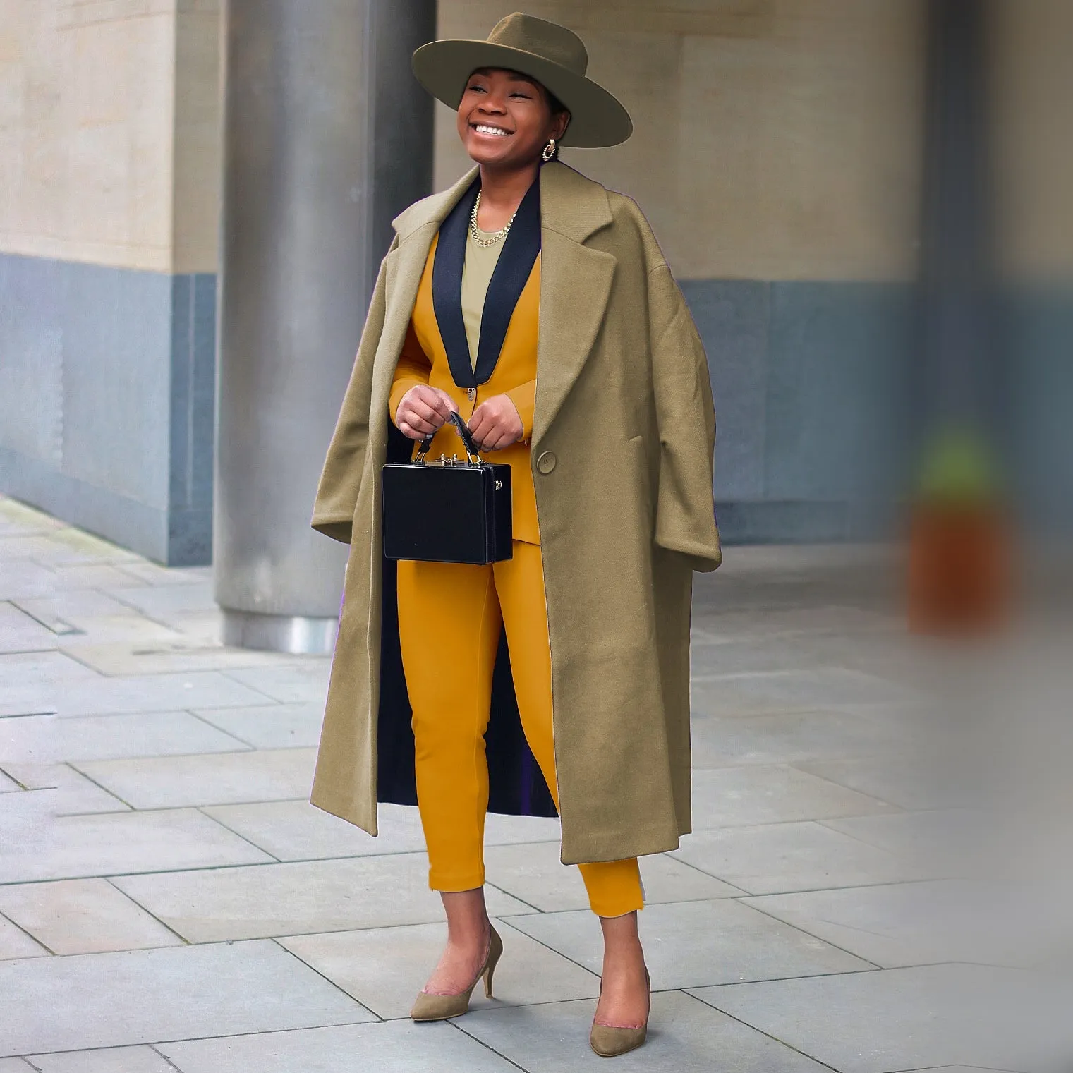 Rebellious Stretch Boss Blazer - Mustard Gold