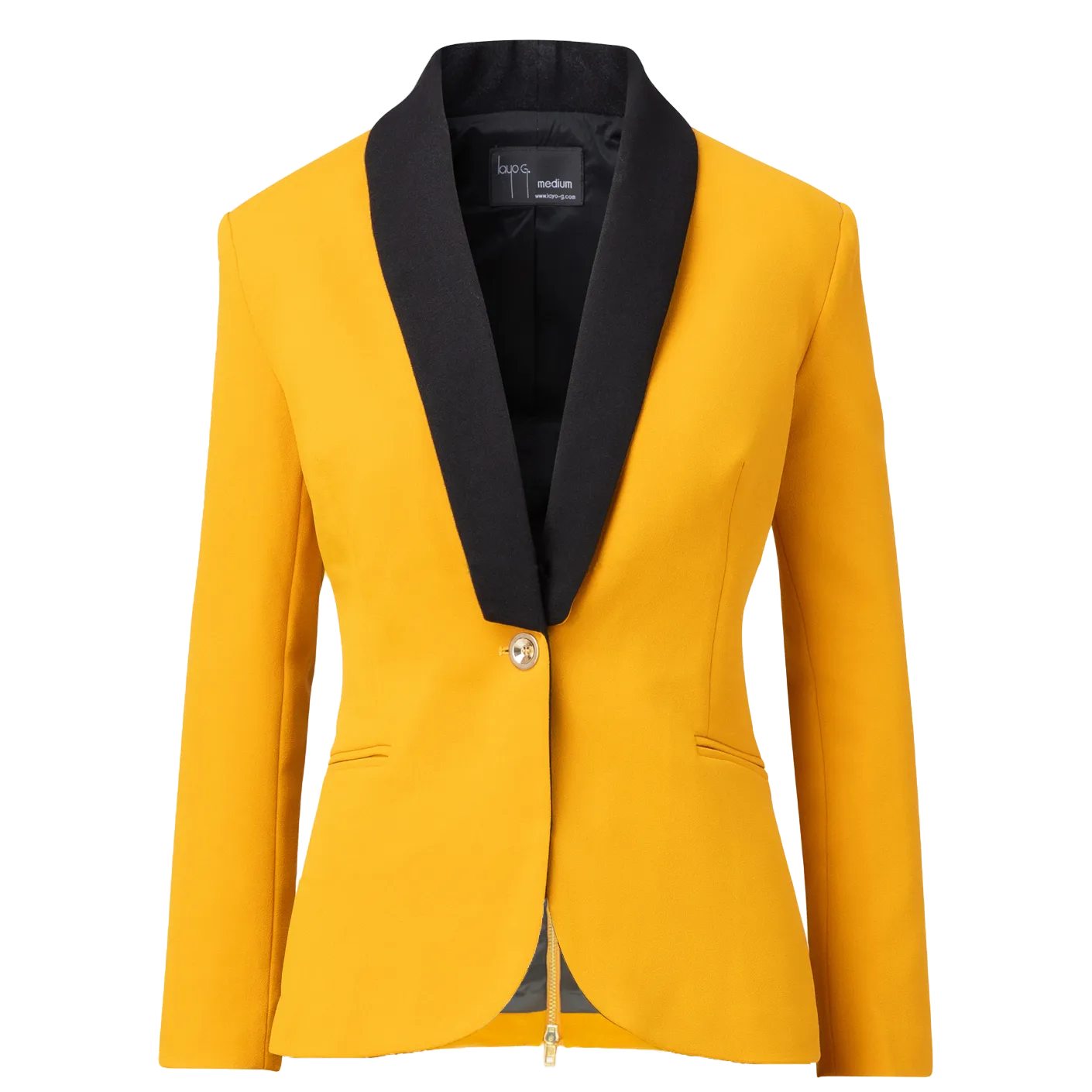 Rebellious Stretch Boss Blazer - Mustard Gold