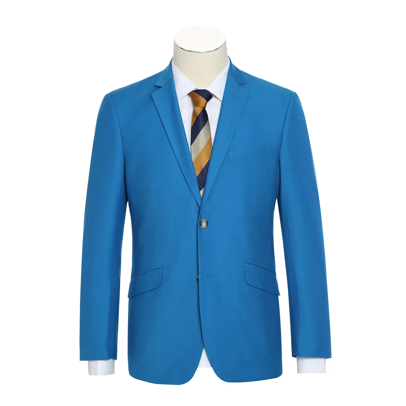 RENOIR Blue Slim Fit 2-Piece Single Breasted Notch Lapel Suit 201-55