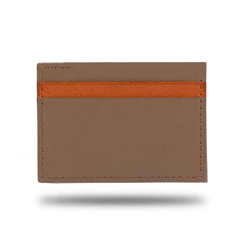 Sage Green & Walnut Brown Leather Envelop Style Cardholder