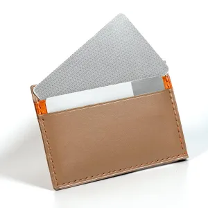 Sage Green & Walnut Brown Leather Envelop Style Cardholder