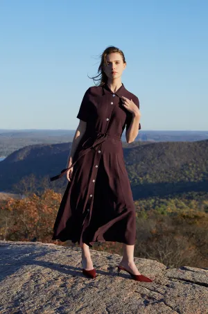 Shirt Dress - Aubergine