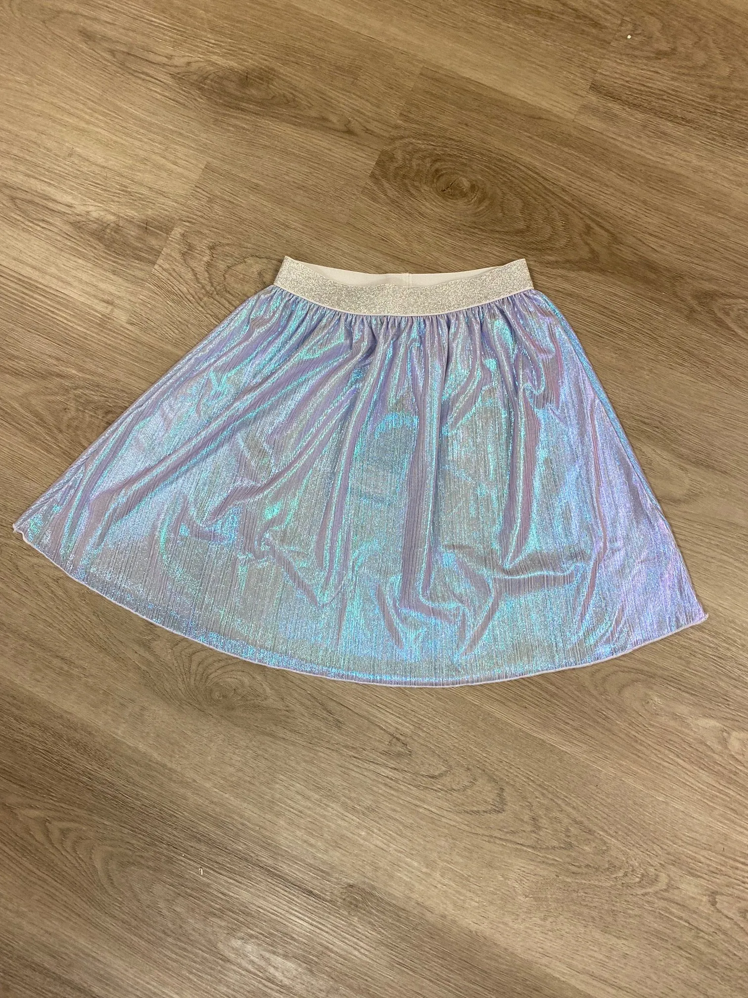 Silver Metallic Mid Length Skirt