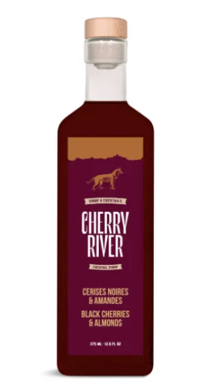 Sirop simple Cerises noires et amandes 375ml - Cherry River