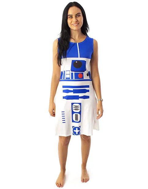 Star Wars R2D2 Women's Costume Dress Ladies Fancy Dress Party Cosplay